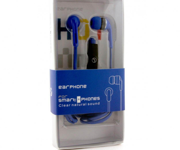 Наушники M2 Blue, Mini jack (3.5 мм), вакуумные, микрофон на проводе